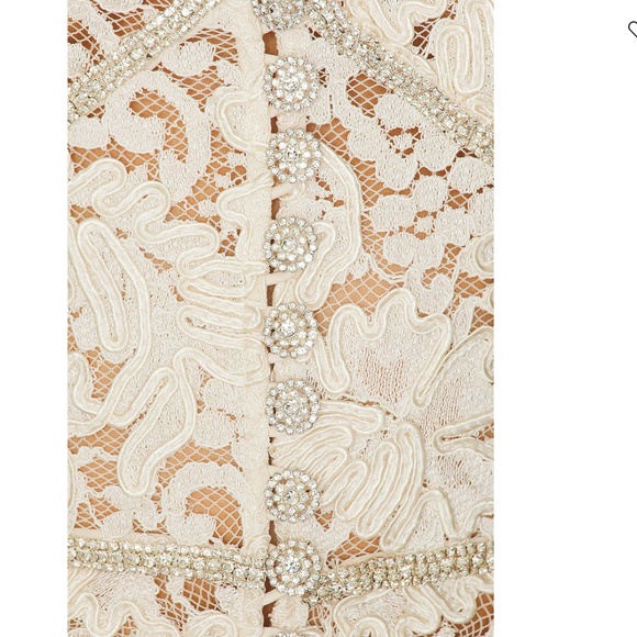 NWT SELF-PORTRAIT Cream Cord Lace Midi Dress - Picture 4 of 6